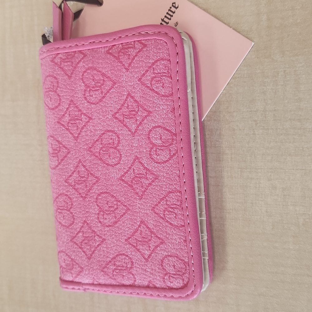 Juicy Couture Pink Heart Charm Wallet Small Cards And Money Organazer Logo Case - Picture 5 of 13